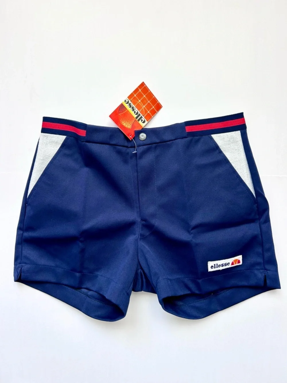 Vintage 70s 80s Ellesse Blue Tennis Shorts GOAT Terry Size 34 NWT Dead Stock New